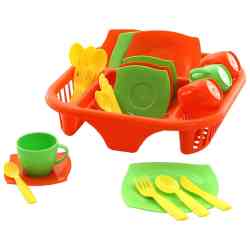 Набор детской посуды 40725 "Алиса" с сушилкой на 4 персоны (12/1)