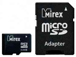 MIREX MicroSDHC 16Gb Class4 + Адаптер