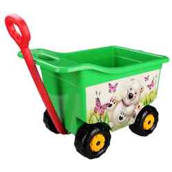 Тележка для игр на колесах "Мишутка" большая (зел) М5390 (2/1)