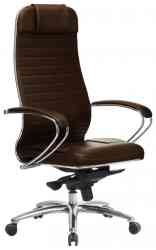 МЕТТА "SAMURAI" KL-1.04, рецик. кожа, темно-коричневое кресло офисное