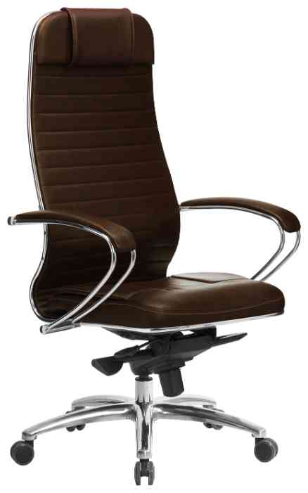 МЕТТА "SAMURAI" KL-1.04, рецик. кожа, темно-коричневое кресло офисное
