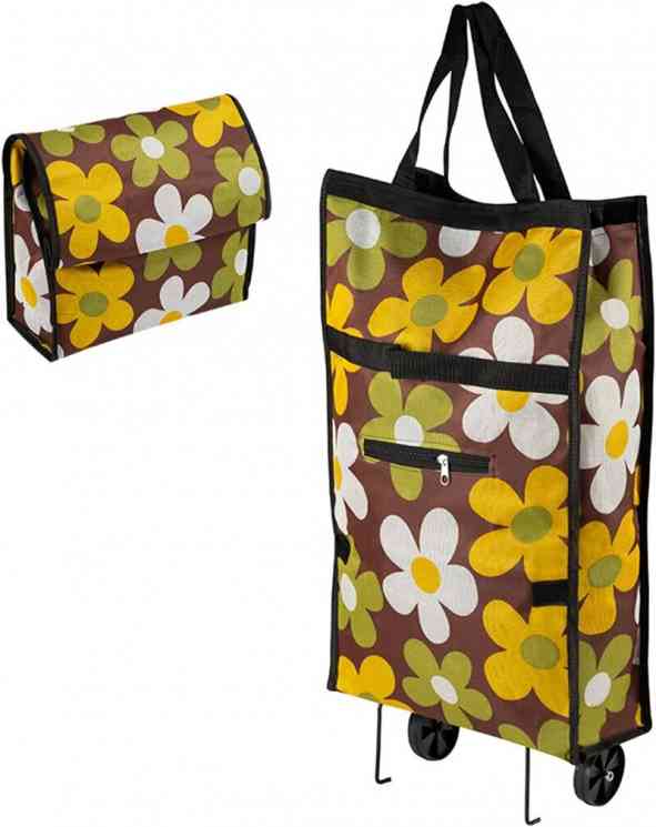 Сумка-тележка складная ATB-03 "Ромашки", 61*32*13 см (50/1)