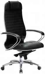 МЕТТА "SAMURAI" KL-1.04, рецик. кожа, черное кресло офисное