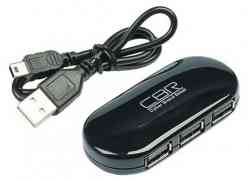 CBR CH 130, 4 порта USB 2.0, черный. Длина провода 42+-5см Концентратор USB