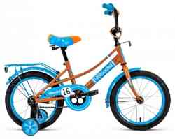 FORWARD AZURE 16 (1ск.) 2020-2021, бежевый/голубой Велосипед