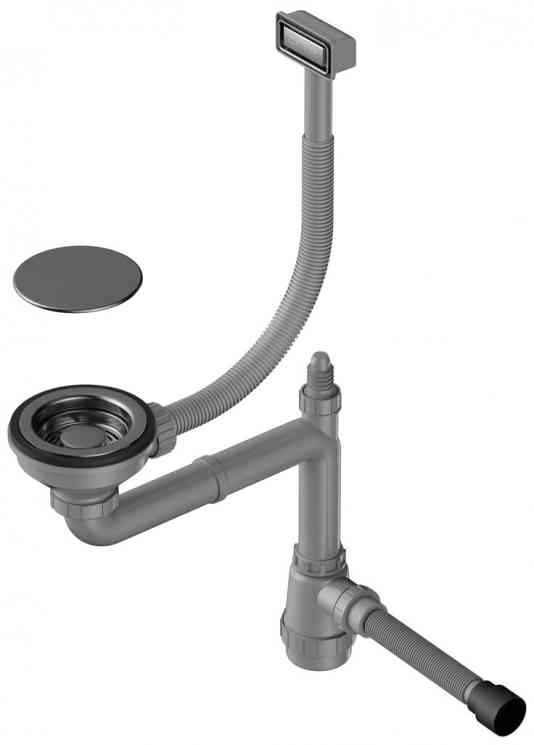 Omoikiri WK-1C-GB Арматура для одночашевых моек с прямоугольным переливом, графит