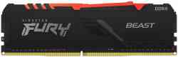 KINGSTON DDR4 8Gb FURY BEAST RGB Black PC29800/3733MHz, CL19, 1.35V, KF437C19BBA/8, RTL