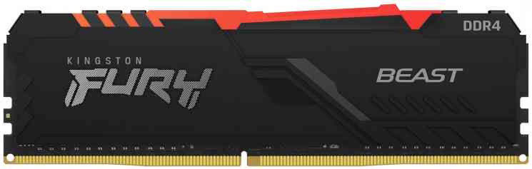 KINGSTON DDR4 8Gb FURY BEAST RGB Black PC29800/3733MHz, CL19, 1.35V, KF437C19BBA/8, RTL