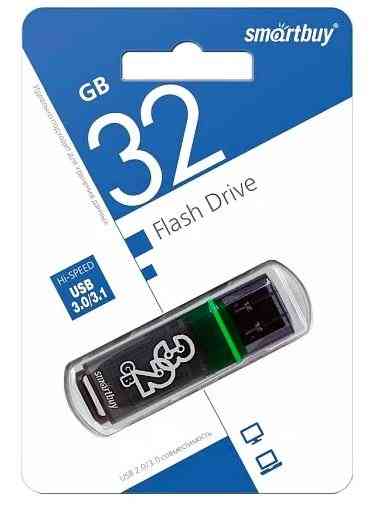 SMARTBUY Flash drive USB3.0 32Gb Glossy, Dark grey, R75Mb/s, W10Mb/s, RTL