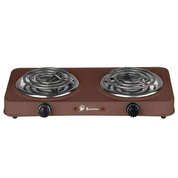 ВАСИЛИСА ВА-902 Плитка настольная электрическая коричневый, 2000 Вт, 2конф., спираль