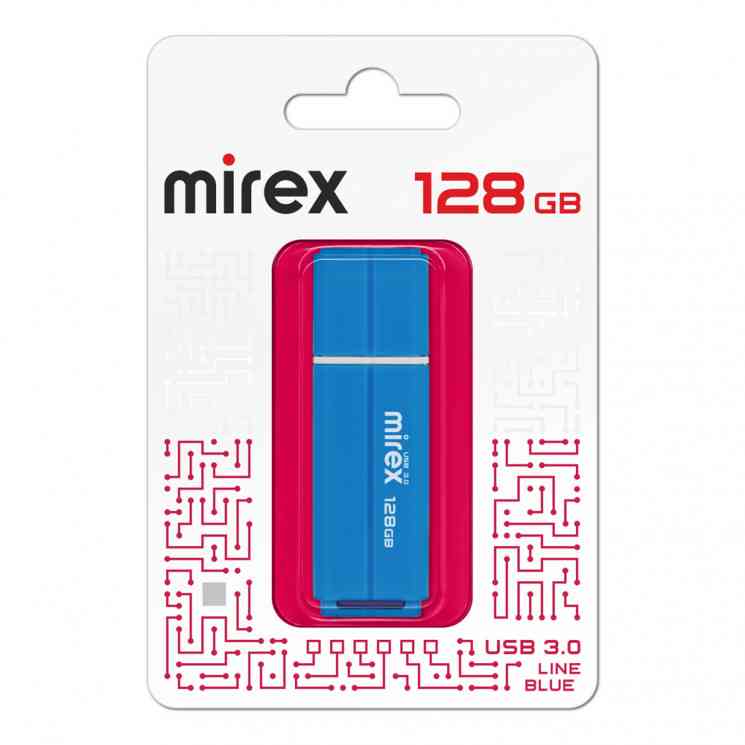 MIREX Flash drive USB3.0 128Gb Line, 13600-FM3LB128, Blue, RTL