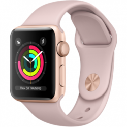 Apple Watch Series 3 38mm Gold Aluminum Case with Pink Sand Sport Band