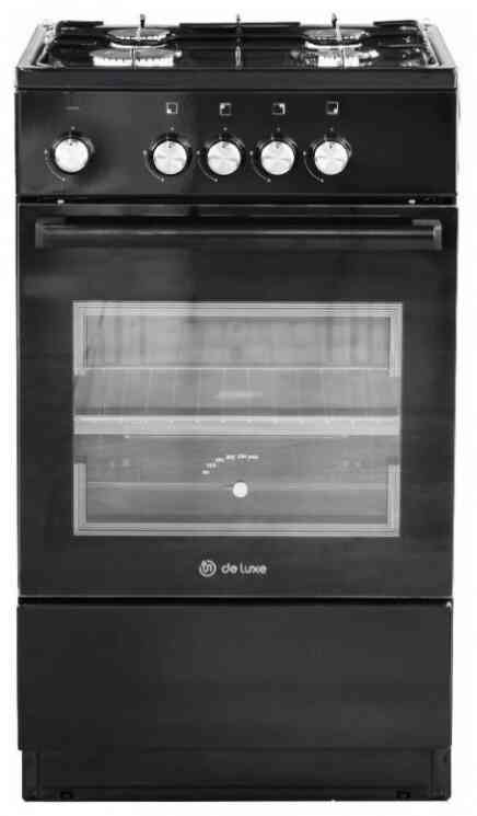 De Luxe 5040.48г(щ) 011 черный глянец Газовая плита