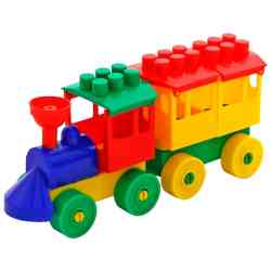 Конструктор "Паровоз с одним вагоном" 2037