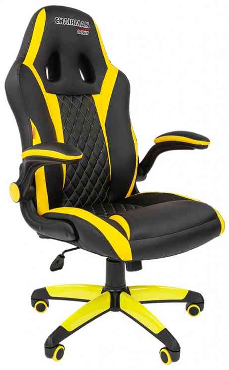 CHAIRMAN СН GAME 15, экокожа, черное/желтое, 7028512 кресло компьютерное
