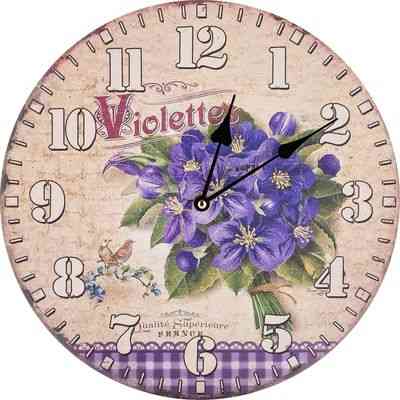 ЧАСЫ НАСТЕННЫЕ КВАРЦЕВЫЕ ФИАЛКИ 34*34*45 СМ КОР=12 ШТ КИТАЙ 799-149