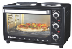 SAKURA SA-7000HBK Духовка электро 27 л 2 конфорки (черн)