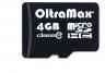 Карта памяти OltraMax 4GB microSDHC Class10 с адаптером SD, шт