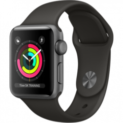 Apple Watch Series 3 38mm Space Gray Aluminum Case with Gray Sport Band