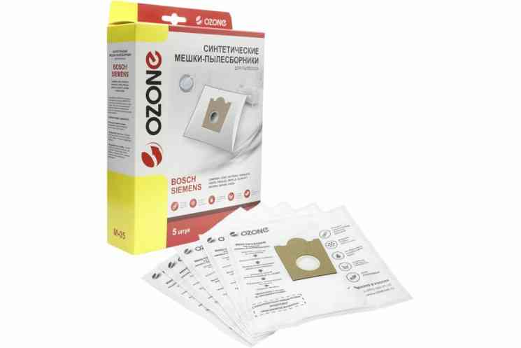 OZONE M 48 Мешки пылесборники 5 шт., синтетические, многослойные + микрофильтр