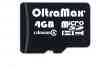 Карта памяти OltraMax 4GB microSDHC Class4 с адаптером SD, шт