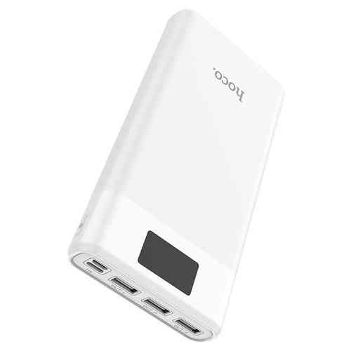 Внешний аккумулятор HOCO B35E 30000 мАч, 3USB, Micro, Type-C, дисплей, белый