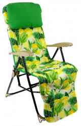 кресло-шезлонг складное 5 с подножкой и мягким матрасом (HHK5/L с лимонами) Ижевск
