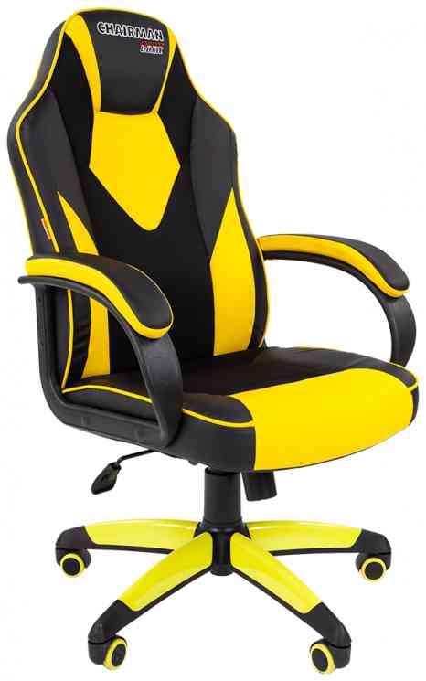 CHAIRMAN СН GAME 17, ткань TW/экокожа, черное/желтое, 7028515 кресло компьютерное