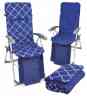 кресло-шезлонг складное 7 с подножкой, мягким матрасом и подушкой (HHK7/BL синий) Ижевск