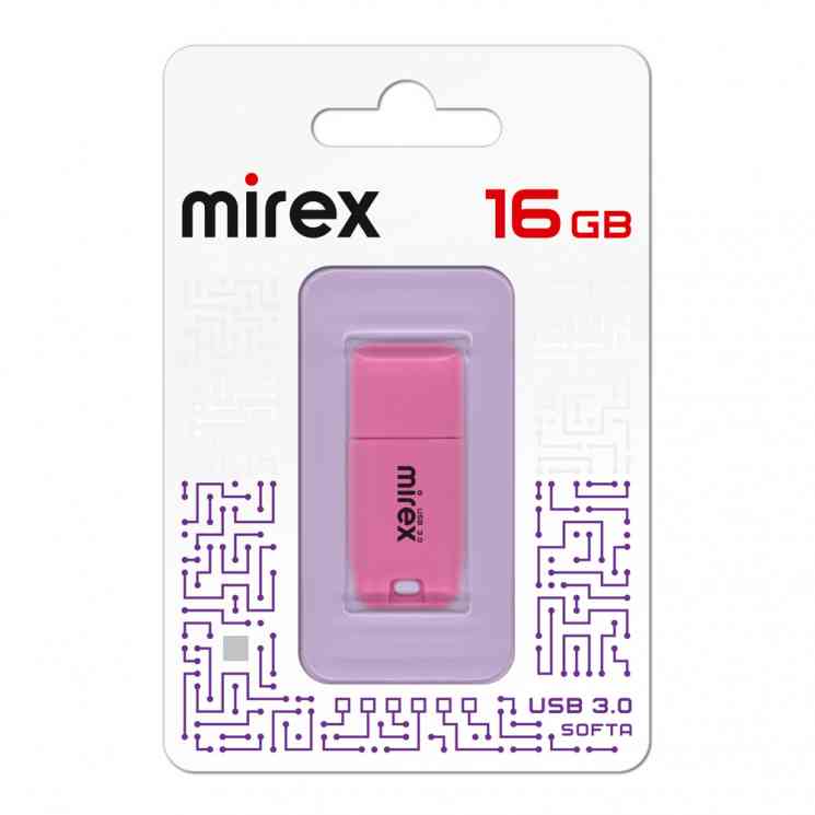 MIREX Flash drive USB3.0 16Gb Softa, 13600-FM3SPI16, Pink, RTL