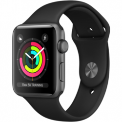 Apple Watch Series 3 42mm Space Gray Aluminum Case with Black Sport Band