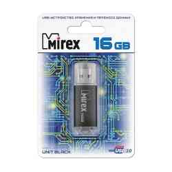 MIREX Flash drive USB2.0 16Gb Unit, Black RTL