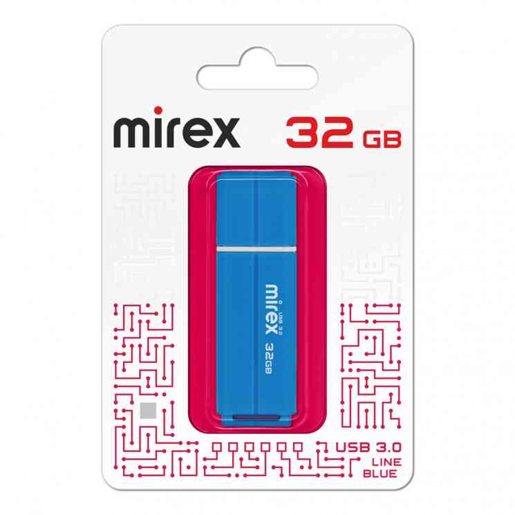 MIREX Flash drive USB3.0 32Gb Line, 13600-FM3LBU32, Blue, RTL
