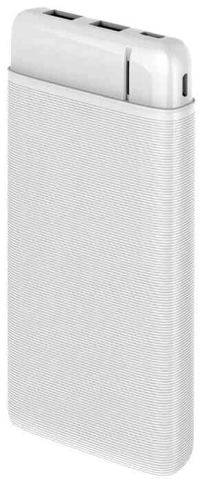 Внешний аккумулятор Ginzzu GB-3975W 10000mAh/5V/2.1A/2USB/Type-C, белый