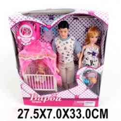 Набор кукол 4 шт. Родители и детки, аксесс. 3 предм., кор. 18022B/637075