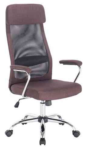 BRABIX "Flight EX-540", хром, ткань, сетка, коричневое, 531849 кресло офисное