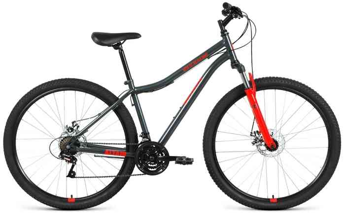 Велосипед ALTAIR MTB HT 29 2.0 disc (рост 19" 21ск.) 2020-2021, темно-серый/красный