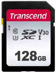 TRANSCEND SDXC 128Gb 300S Class10, UHS-I Class 3 (U3), R100Mb/s, W40Mb/s, TS128GSDC300S, RTL
