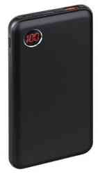 QUMO Внешний аккумулятор PowerAid T10000 QC/PD, 10000 мА-ч, 1 USB QC + 1 Type C PD, металл, черный