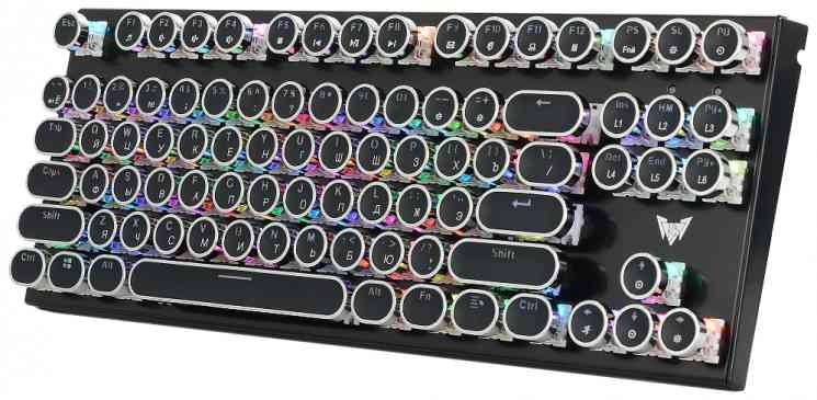 Механическая клавиатура CROWN CMGK-901, клавиш 87,в винтажном стиле,TKL, Настраиваемая RGB