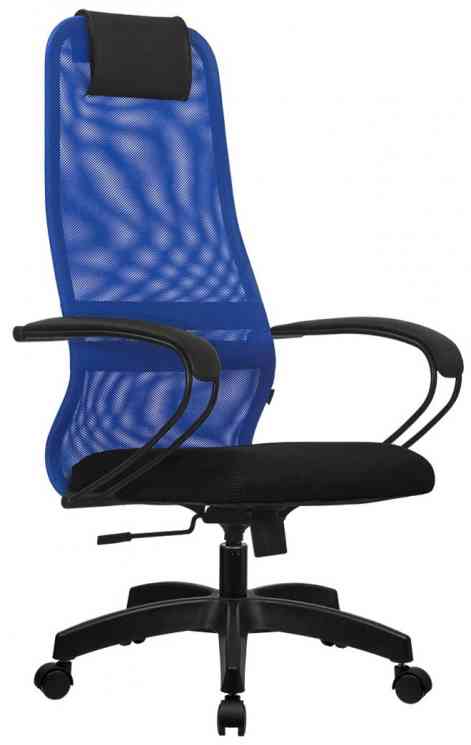 МЕТТА офисное МЕТТА "SU-B-8" пластик, ткань-сетка, сиденье мягкое, синее кресло