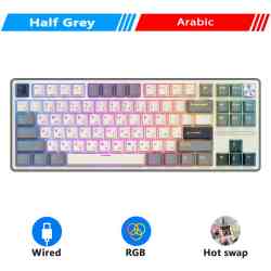 ROYAL KLUDGE R87 Pro механическая (80%), 87 кл., , Half Grey (switch RK Brown) клавиатура