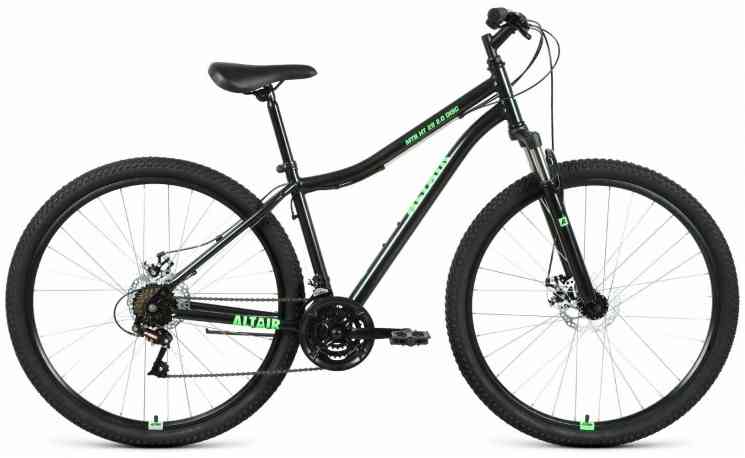 Велосипед ALTAIR MTB HT 29 2.0 disc (рост 19" 21ск.) 2020-2021, ярко-зеленый/черный