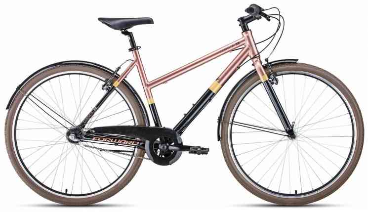 FORWARD CORSICA 28 (рост 500 мм 3ск.) 2019-2020, черный/коричневый Велосипед