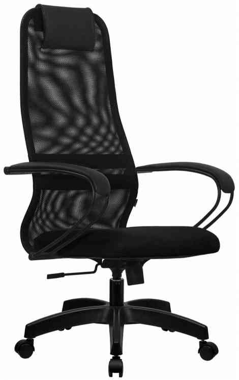 МЕТТА офисное МЕТТА "SU-B-8" пластик, ткань-сетка, сиденье мягкое, черное кресло