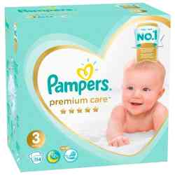 Pampers Подгузники Premium Care, Размер 3, 6-10кг, 114 шт