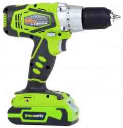 GreenWorks 3702807 24V, с 1хАКБ 2 А.ч. и ЗУ в кейсе (3702807) дрель-шуруповерт аккумуляторная