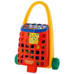 Забавная тележка + конструктор 44372 "Строитель" (101 элемент)