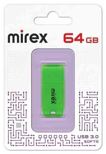 MIREX Flash drive USB3.0 64Gb Softa, 13600-FM3SGN64, Green, RTL