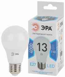 ЭРА STD LED A60-13W-840-E27 Лампочка светодиодная 13 Вт груша нейтральный белый свет